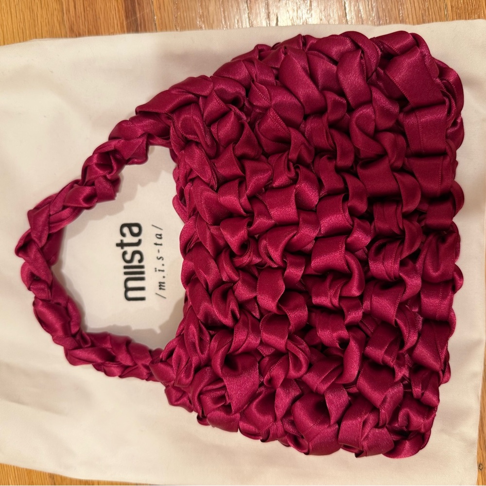 Miista Burgundy Woven Women's Bag